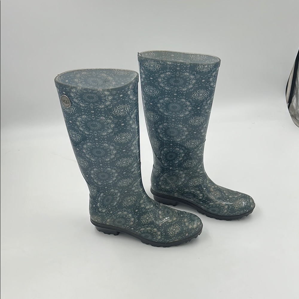 UGG Gray and green Winter Rain Boots with Classic Silhouette